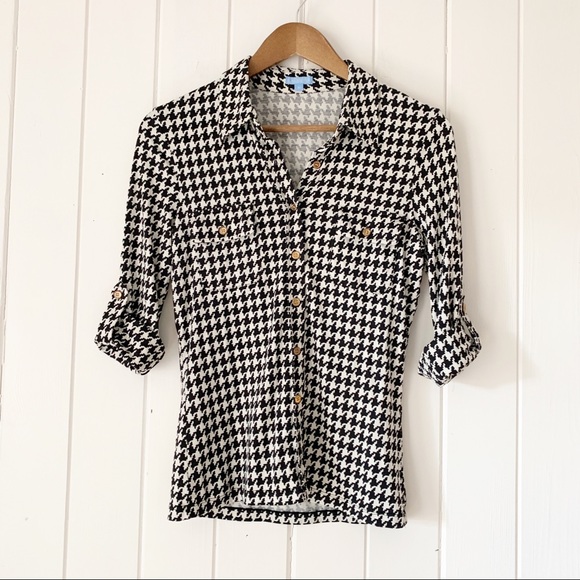J. McLaughlin Tops - J. Mclaughlin Shirt Small Houndstooth Button Front